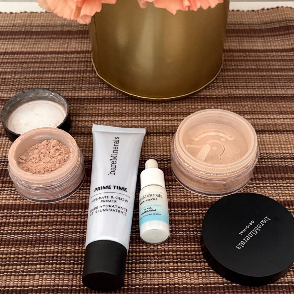 bareMinerals Prime Time Hydrate & Glow Primer Set - Beige‎ and Blue. Set of four